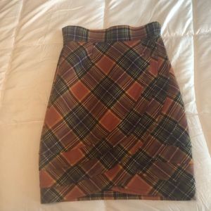 Anthropologie Plaid wool Skirt